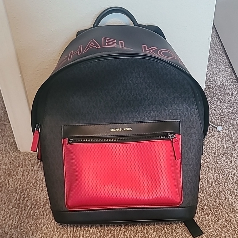 Michael Kors Black and Red Men's Backpack